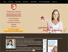 Tablet Screenshot of harmonydentalsmiles.com